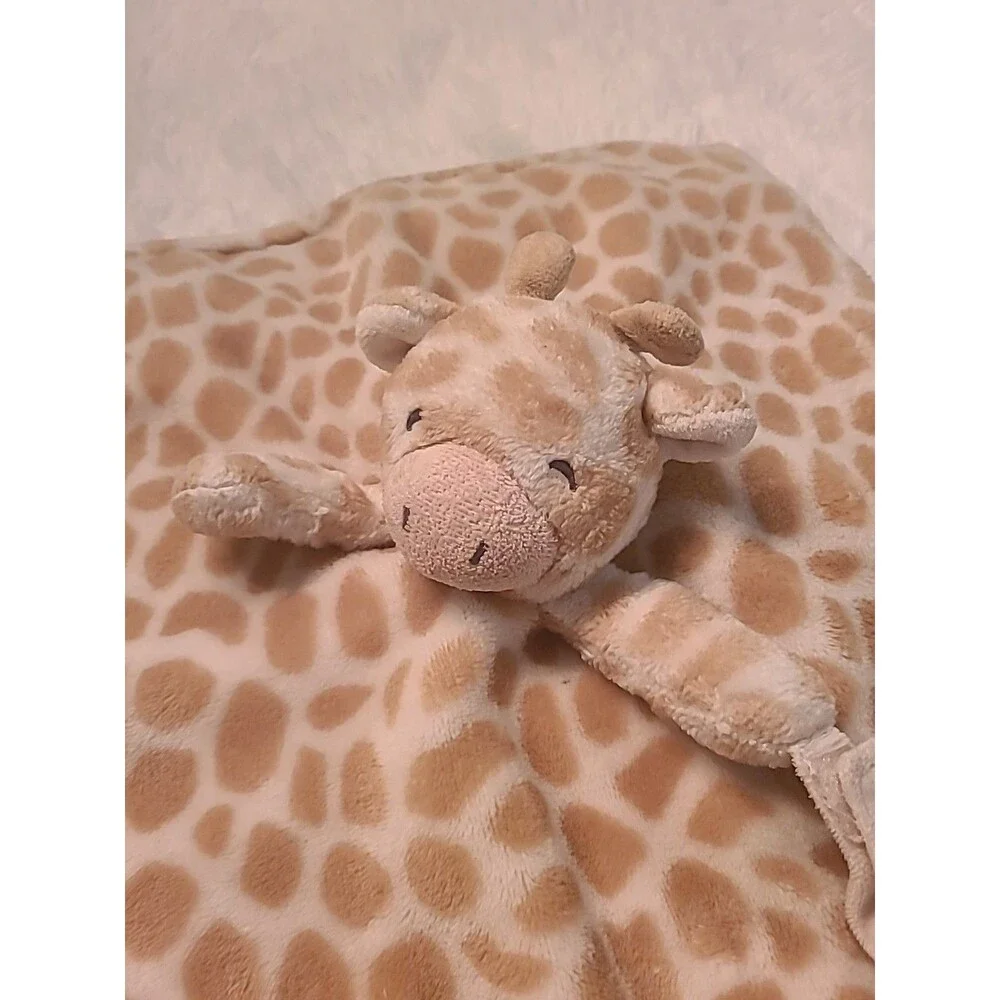 Carters Giraffe Lovey Baby Security Blanket Pacifier Holder Tan White Cuddle Toy